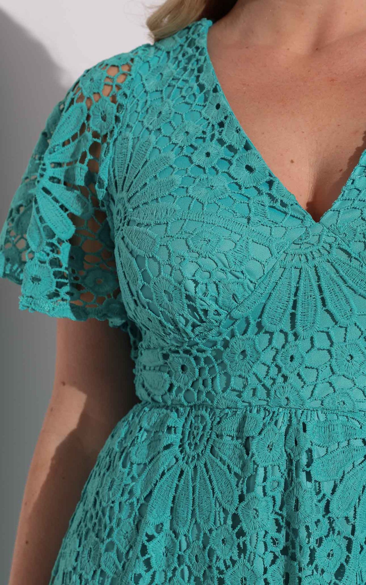 Haizlee Lace Maxi Dress - Turquoise