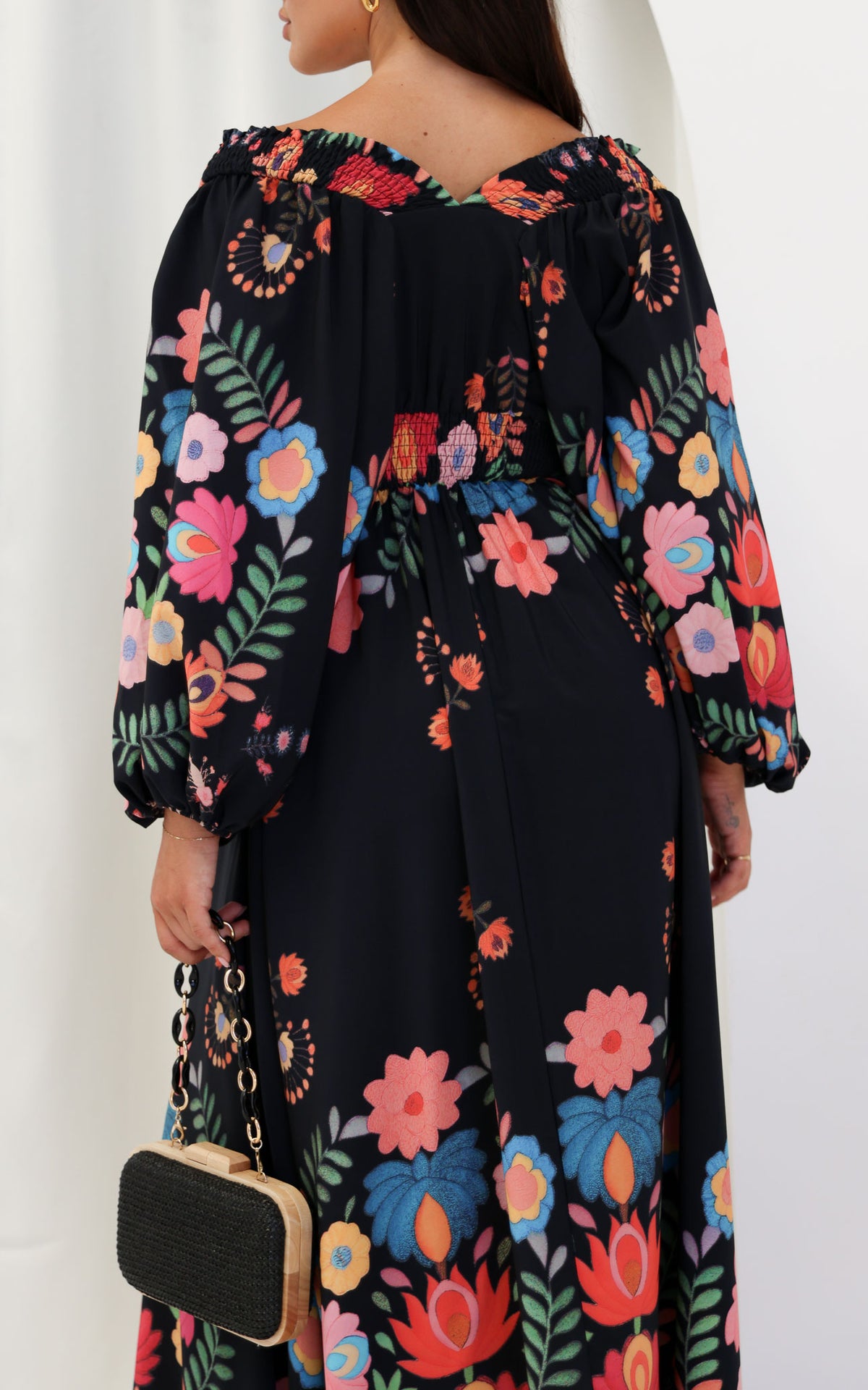 Hartley Maxi Dress - Black Multi Floral