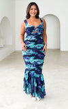 Highland Mesh Maxi Dress - Purple Mint Floral