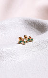Holly Jolly Dainty Stud Earrings - Gold Holly