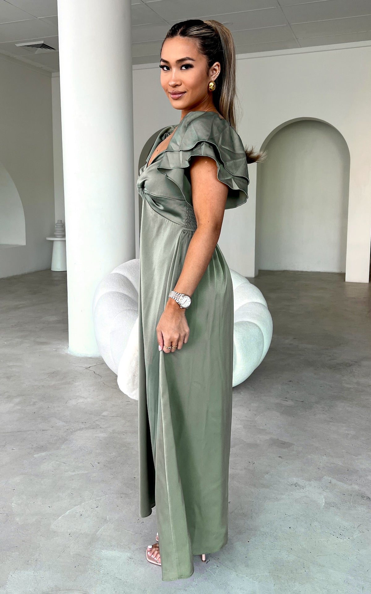 In The Sky Maxi Dress - Fern Green