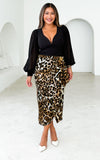 Indra Midi Skirt - Leopard Print