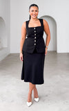 Inez Vest Top - Black