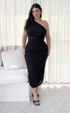 Isola Sleeveless Mesh Midi Dress - Black