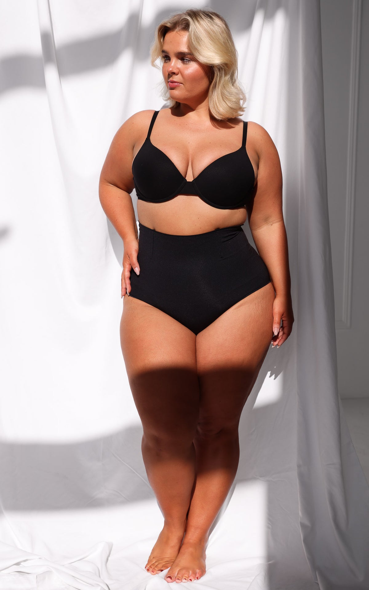 Ingrid High Waisted Boning Shapewear Briefs - Black