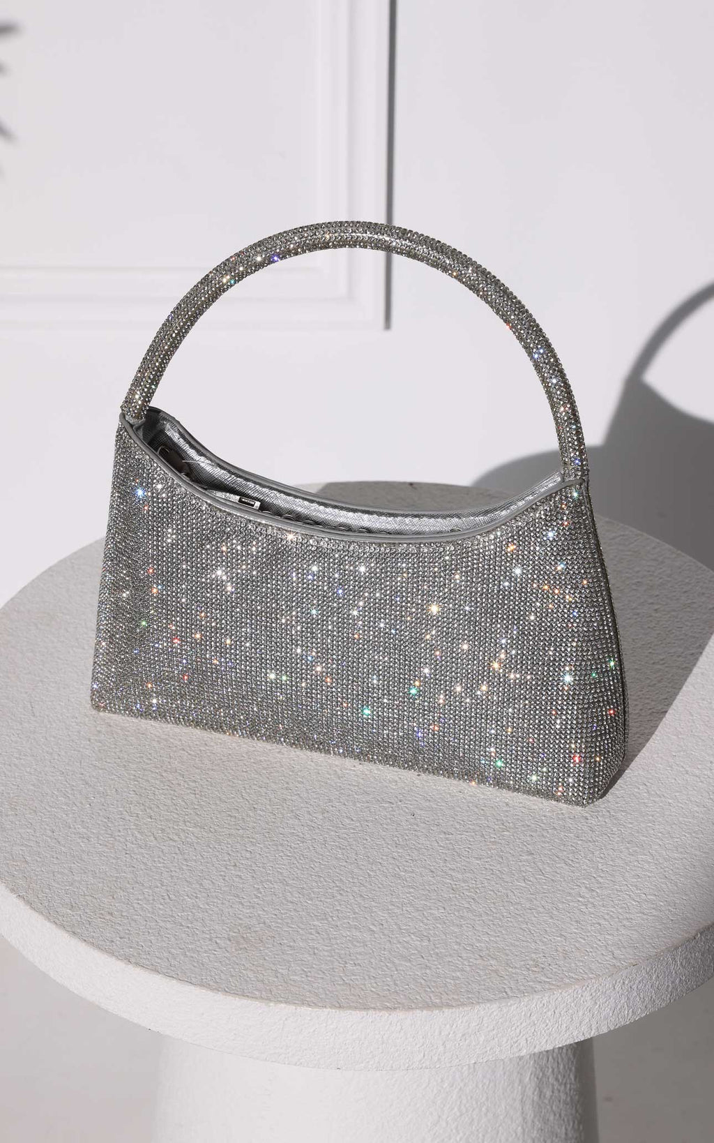 Jayda Rhinestone Bag - Silver