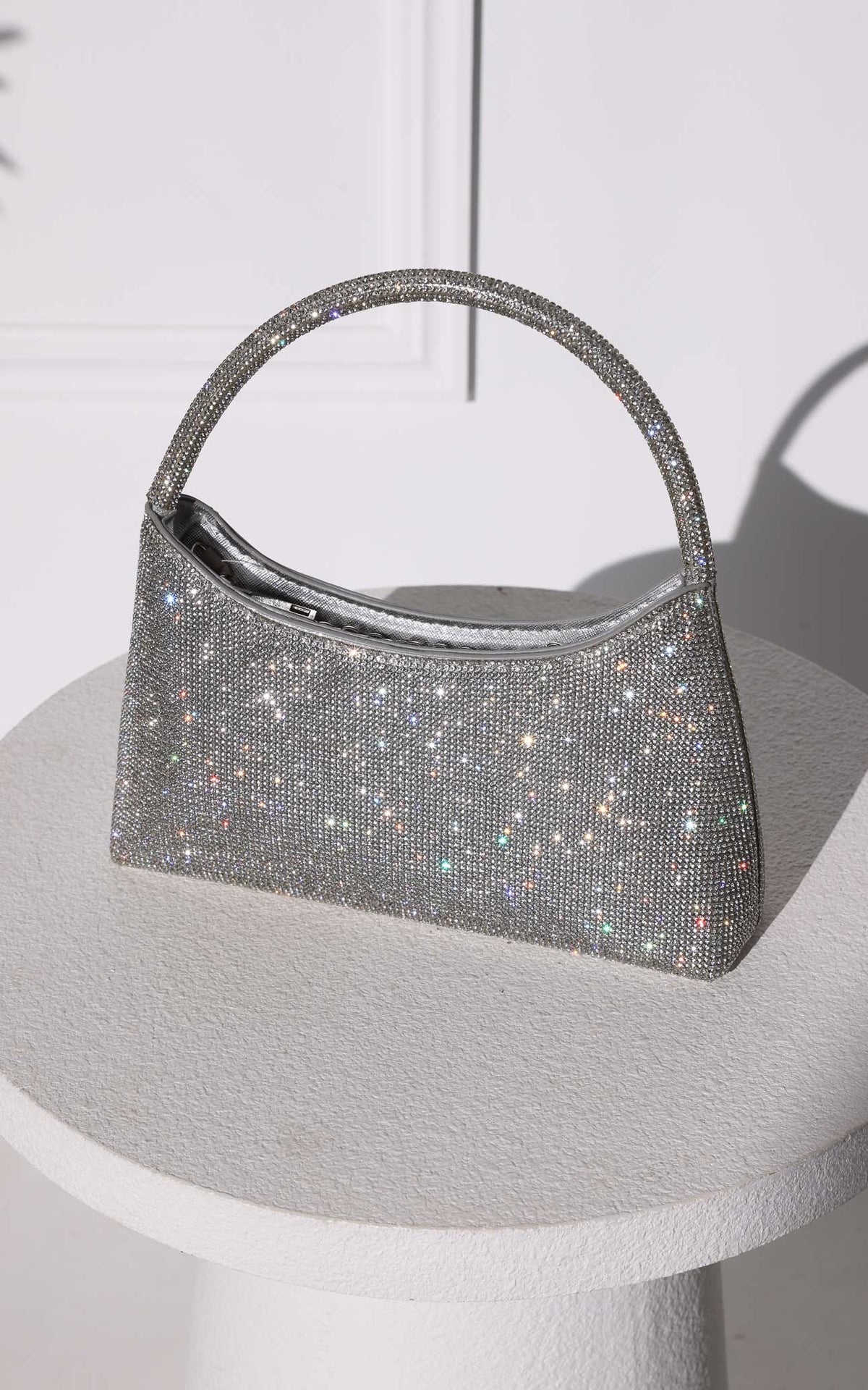 Jayda Rhinestone Bag - Silver