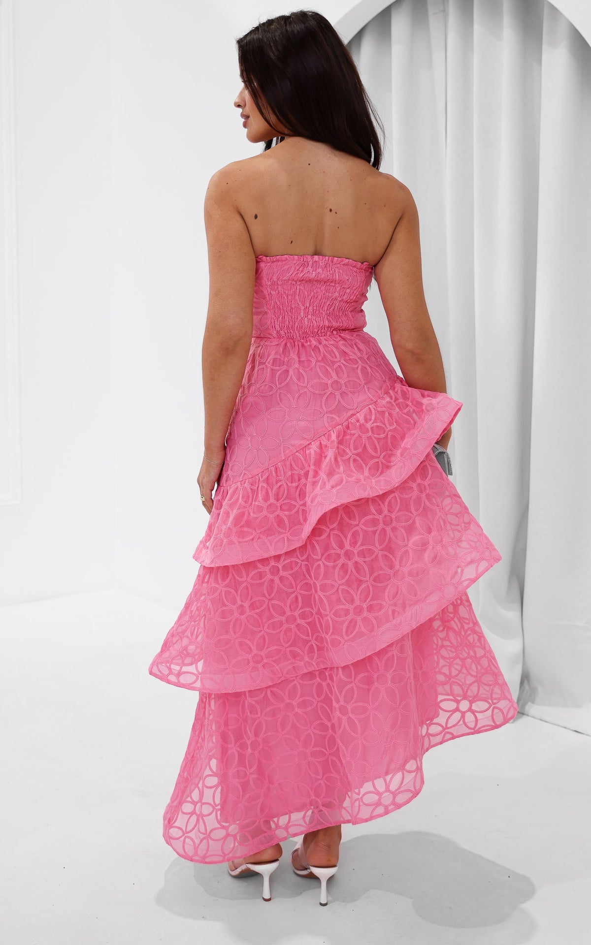 Bradshaw Maxi Dress - Pink Floral Texture