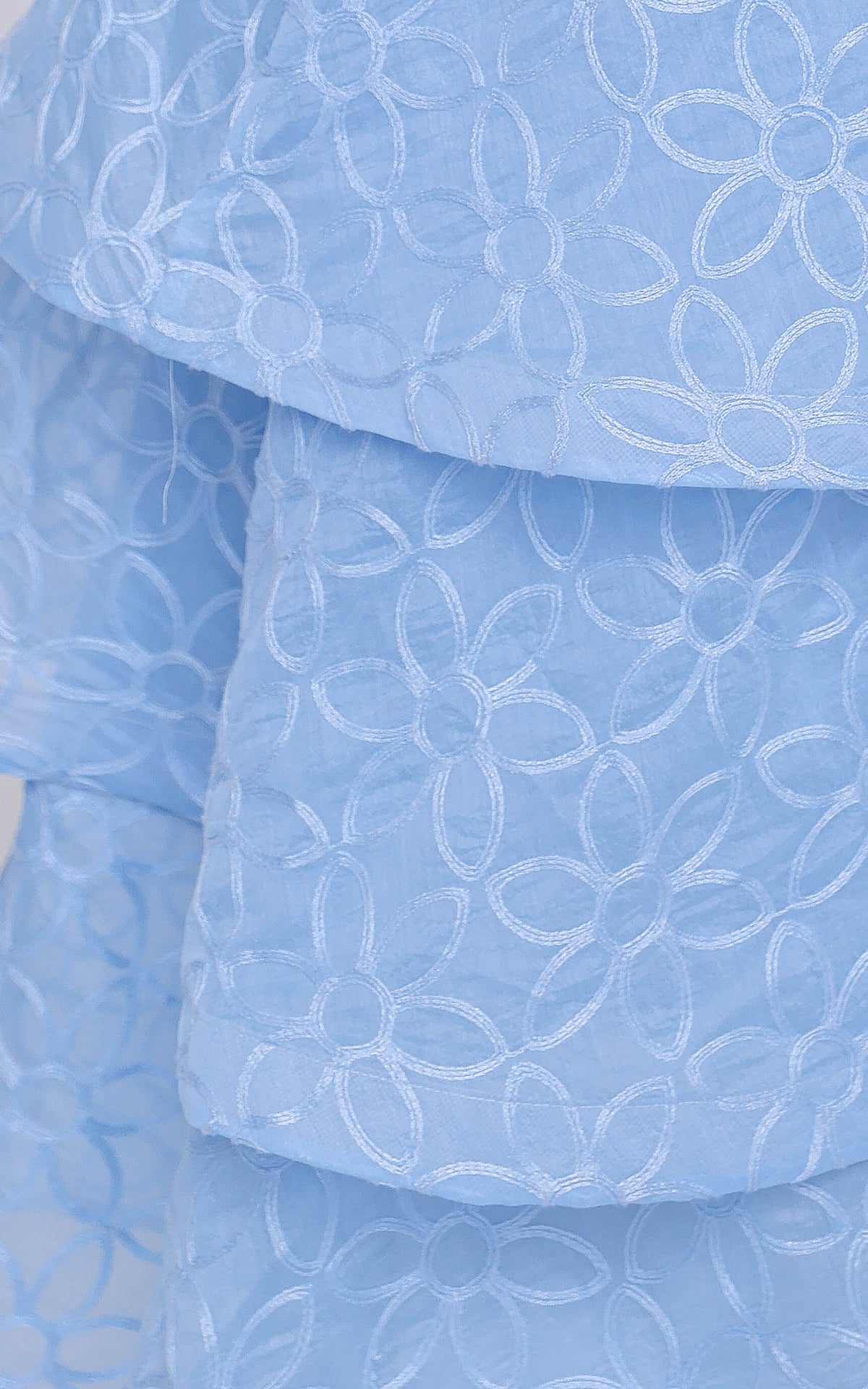 Lilibeth Midi Dress - Light Blue Floral Texture