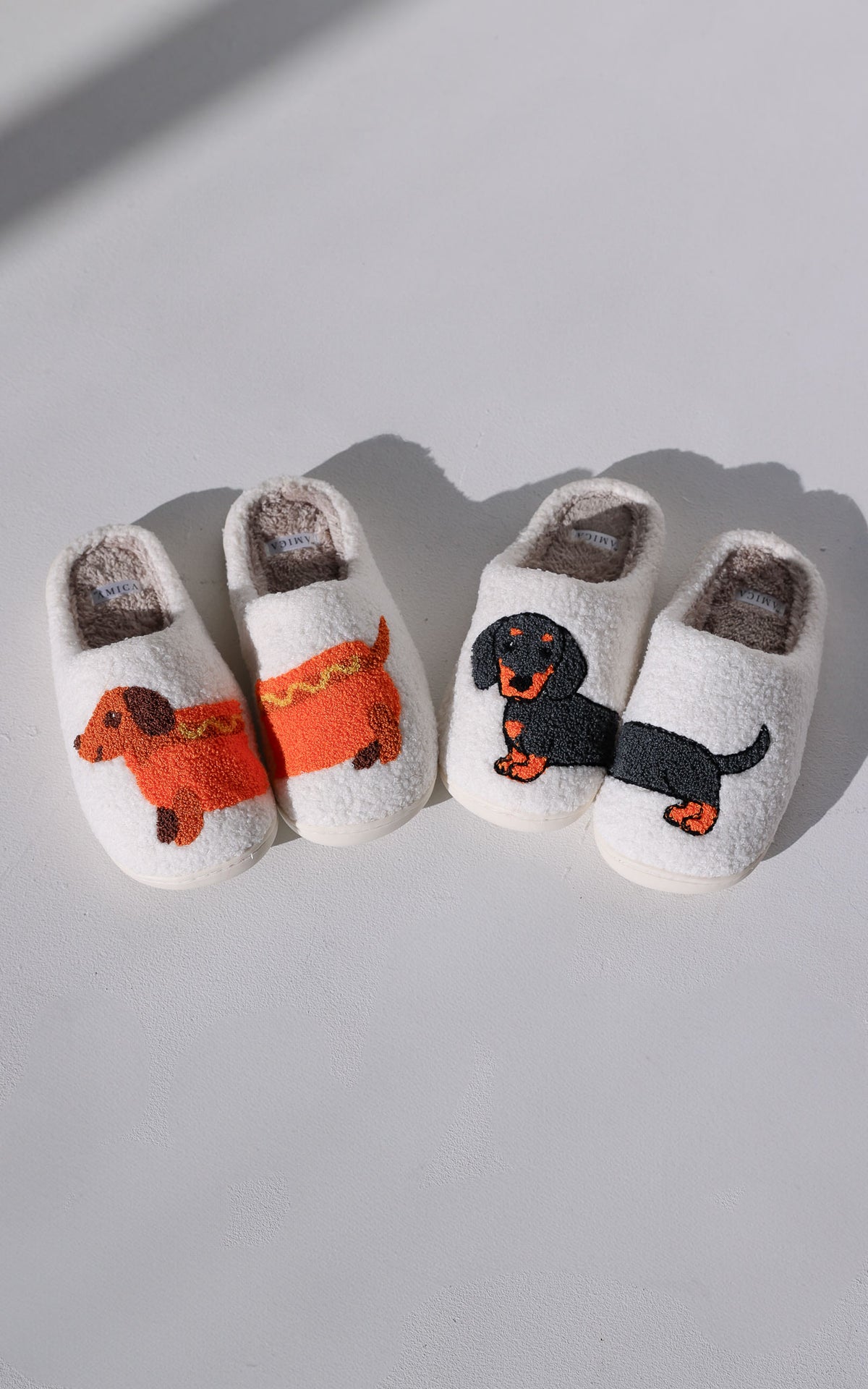Sausage Dog Scuff Slippers - Black