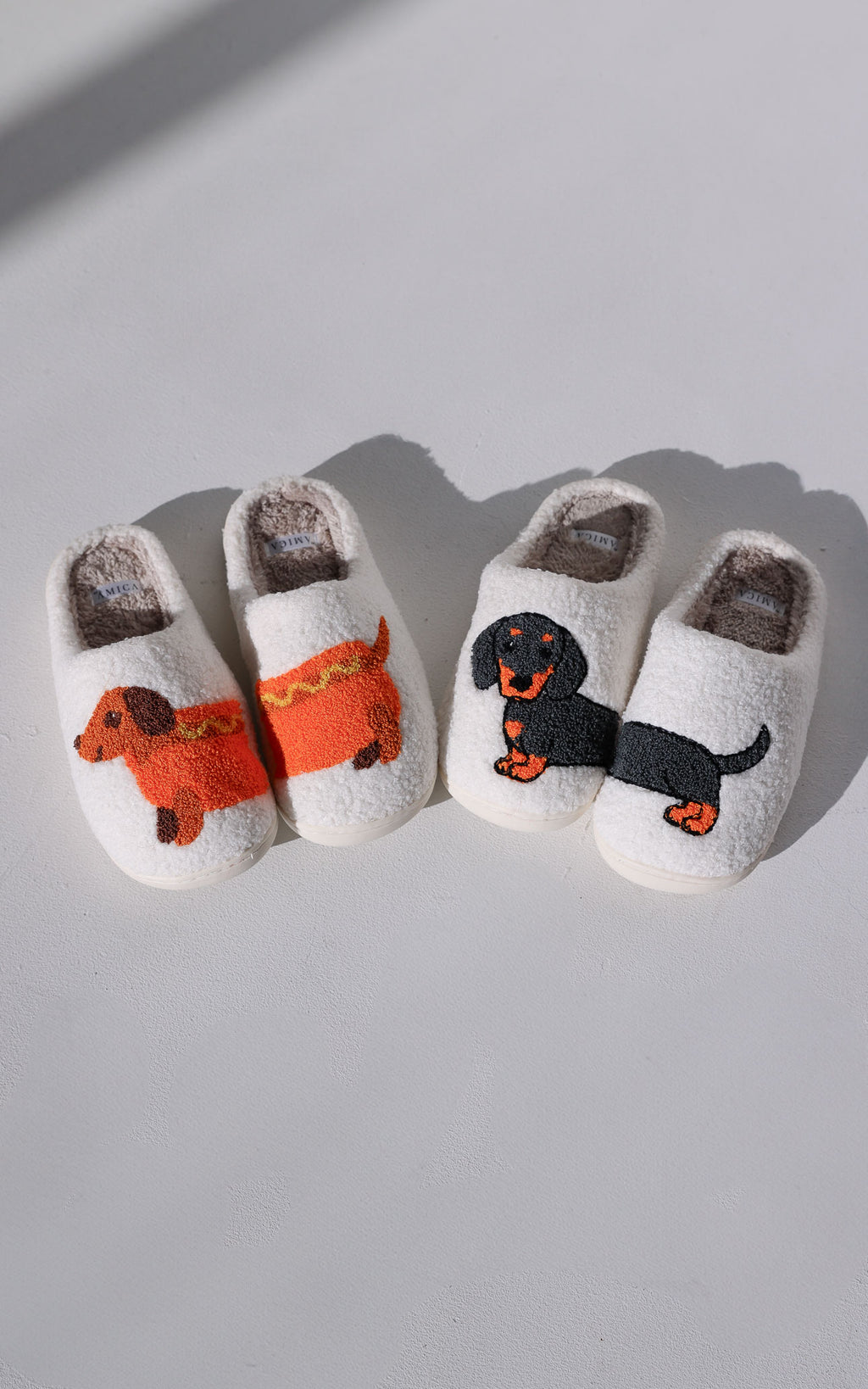 Sausage Dog Scuff Slippers - Brown Hotdog