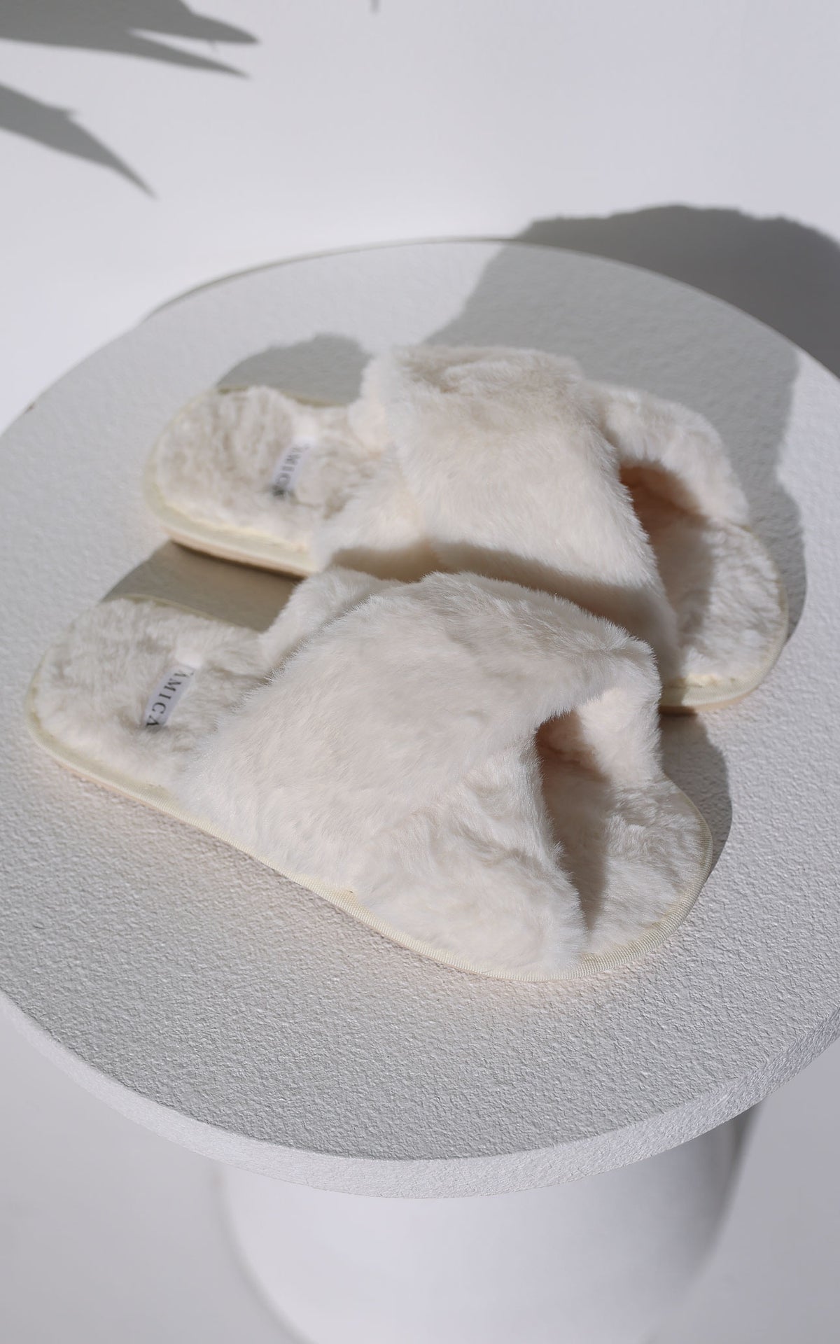 Walk To You Cross Slippers - Cream