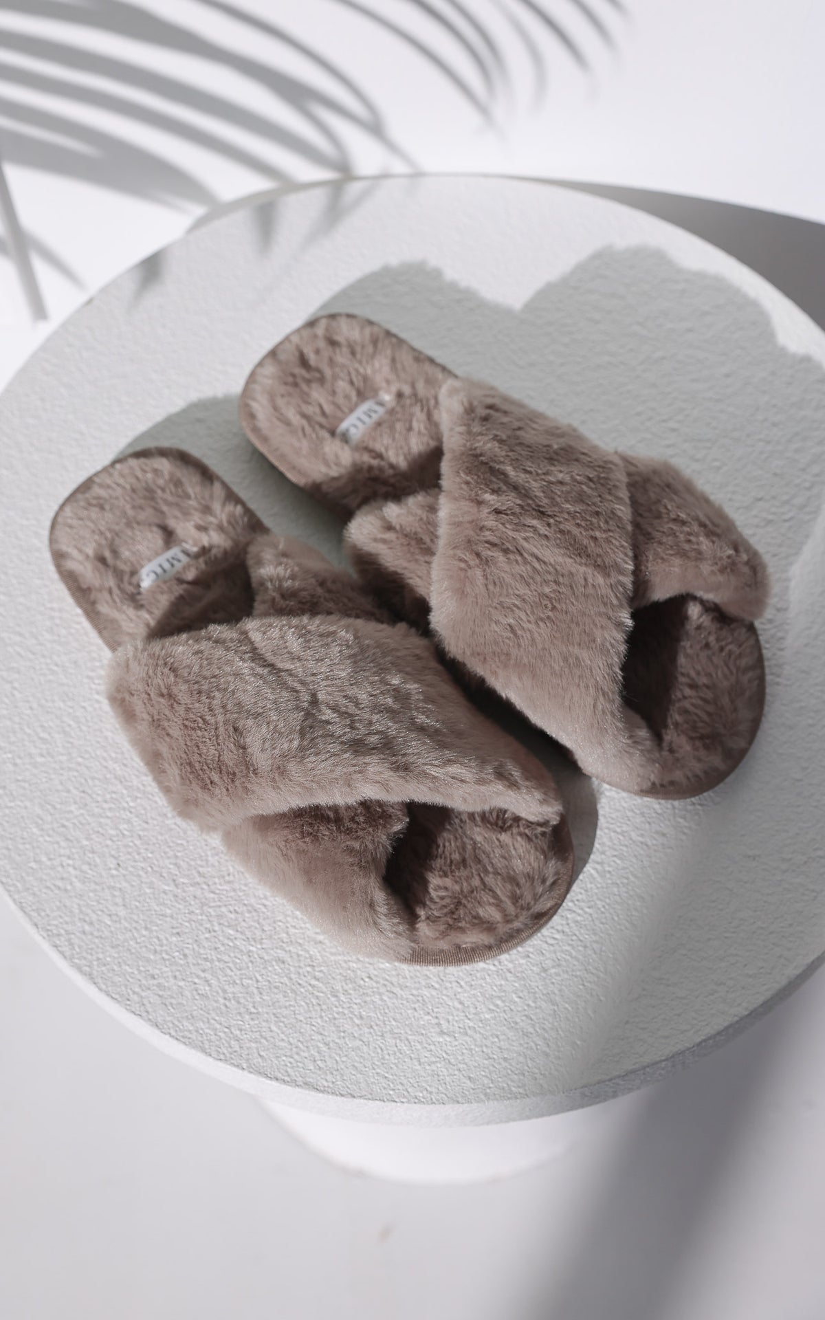 Walk To You Cross Slippers - Grey Taupe