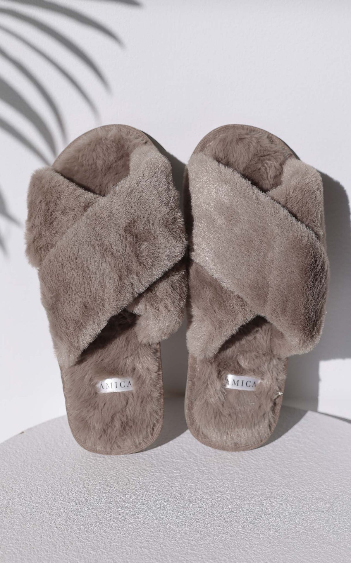 Walk To You Cross Slippers - Grey Taupe