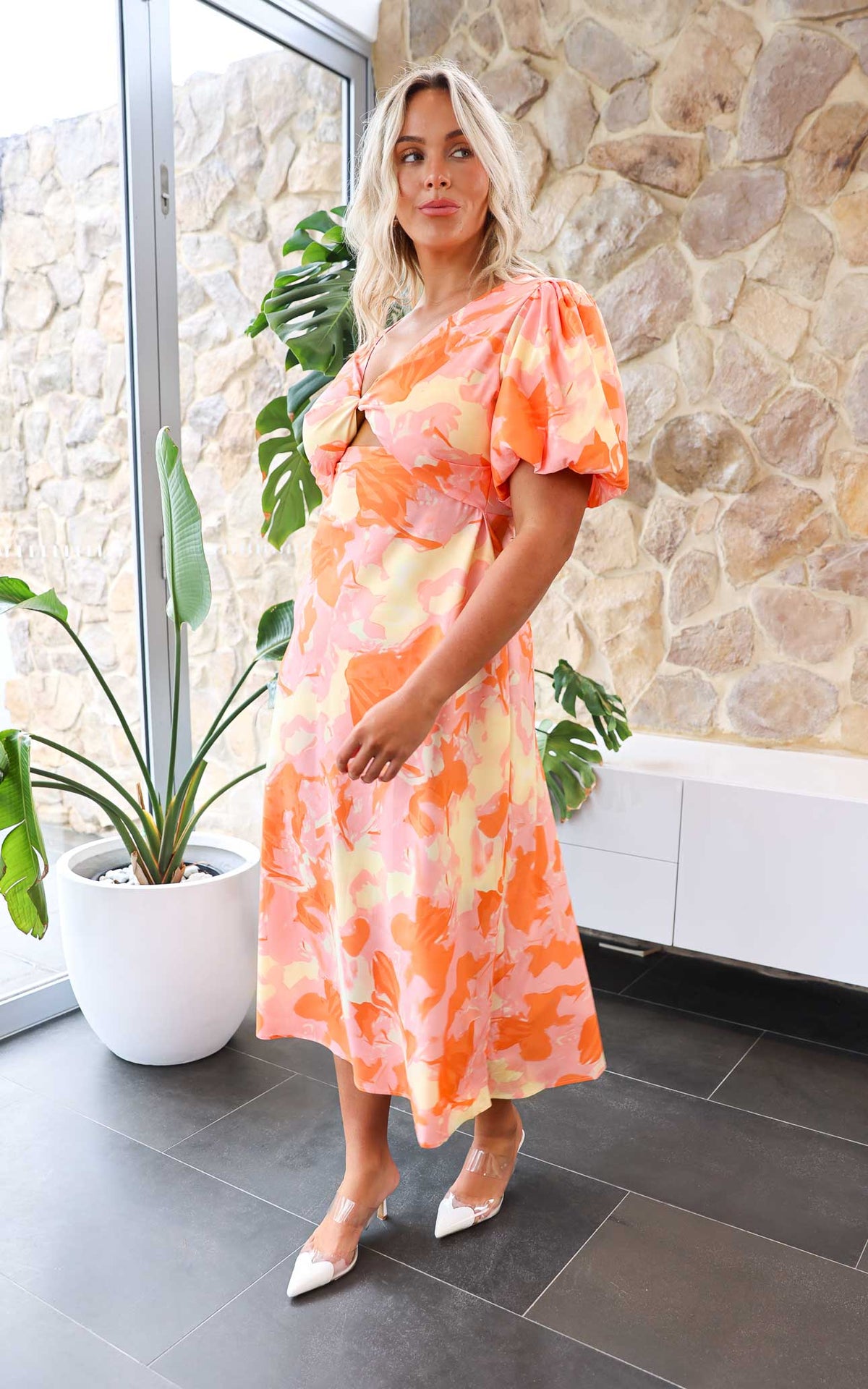 Kamala Maxi Dress - Orange Multi Print