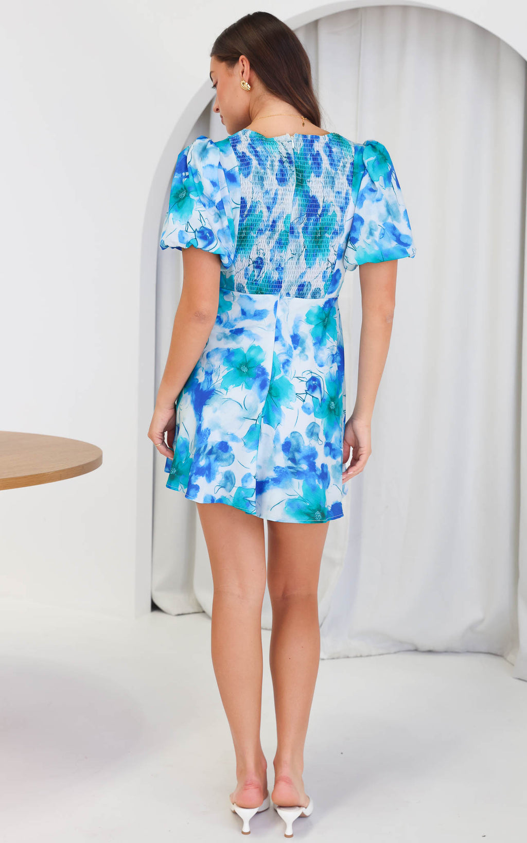 Kamala Mini Dress - Blue Floral
