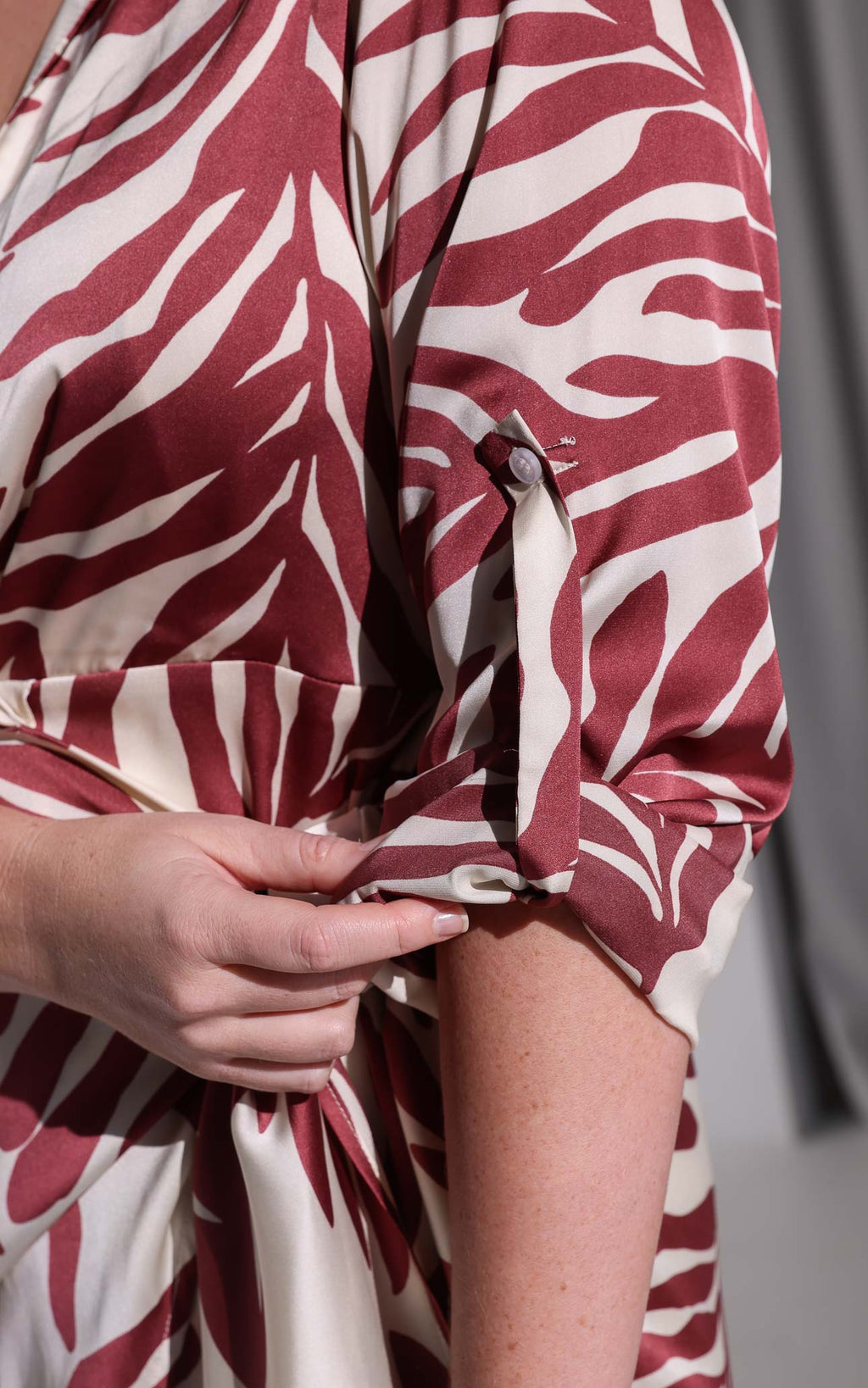 Kaya Mini Dress - Cream Wine Print