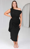 Kompre Midi Dress - Black Metallic