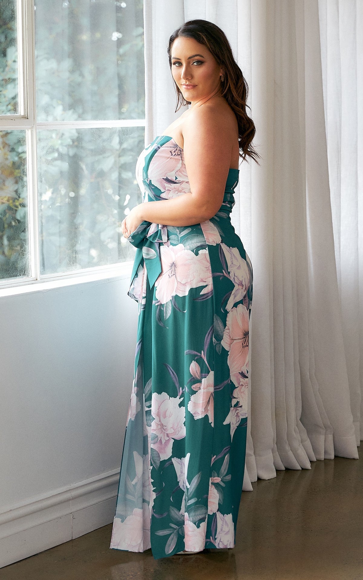 Lagoon Split Detail Jumpsuit - Green Floral