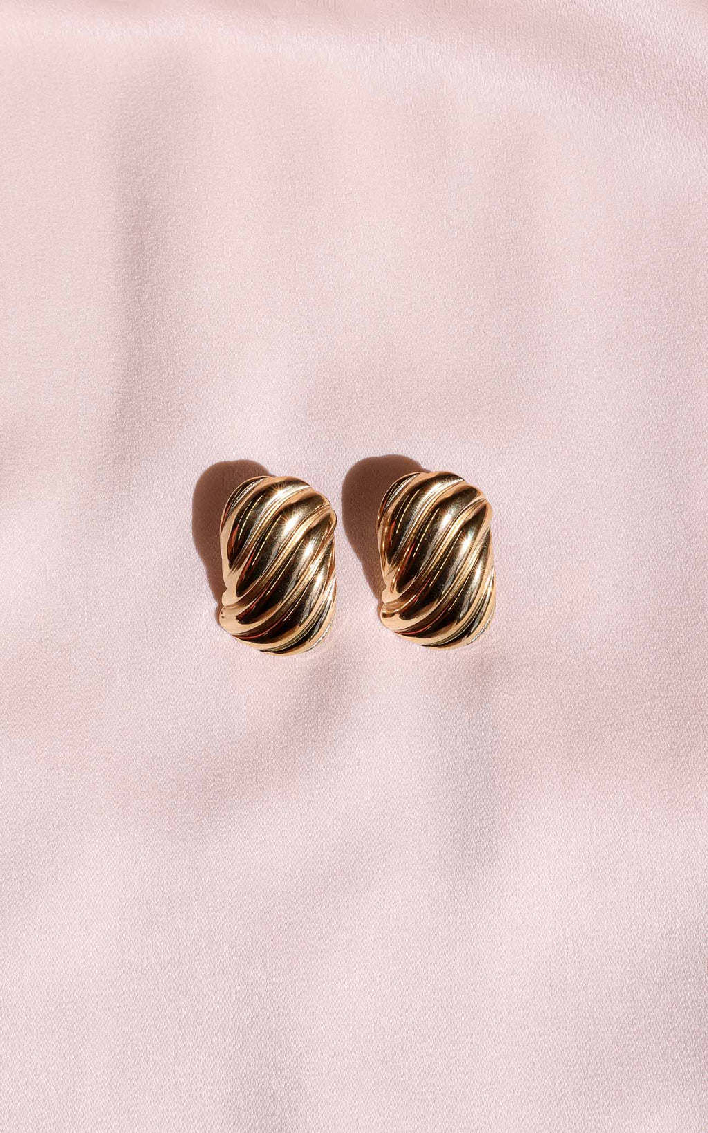 Lenore Stud Earrings - Gold Ripple Texture