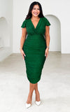 Livette Midi Dress - Green Metallic