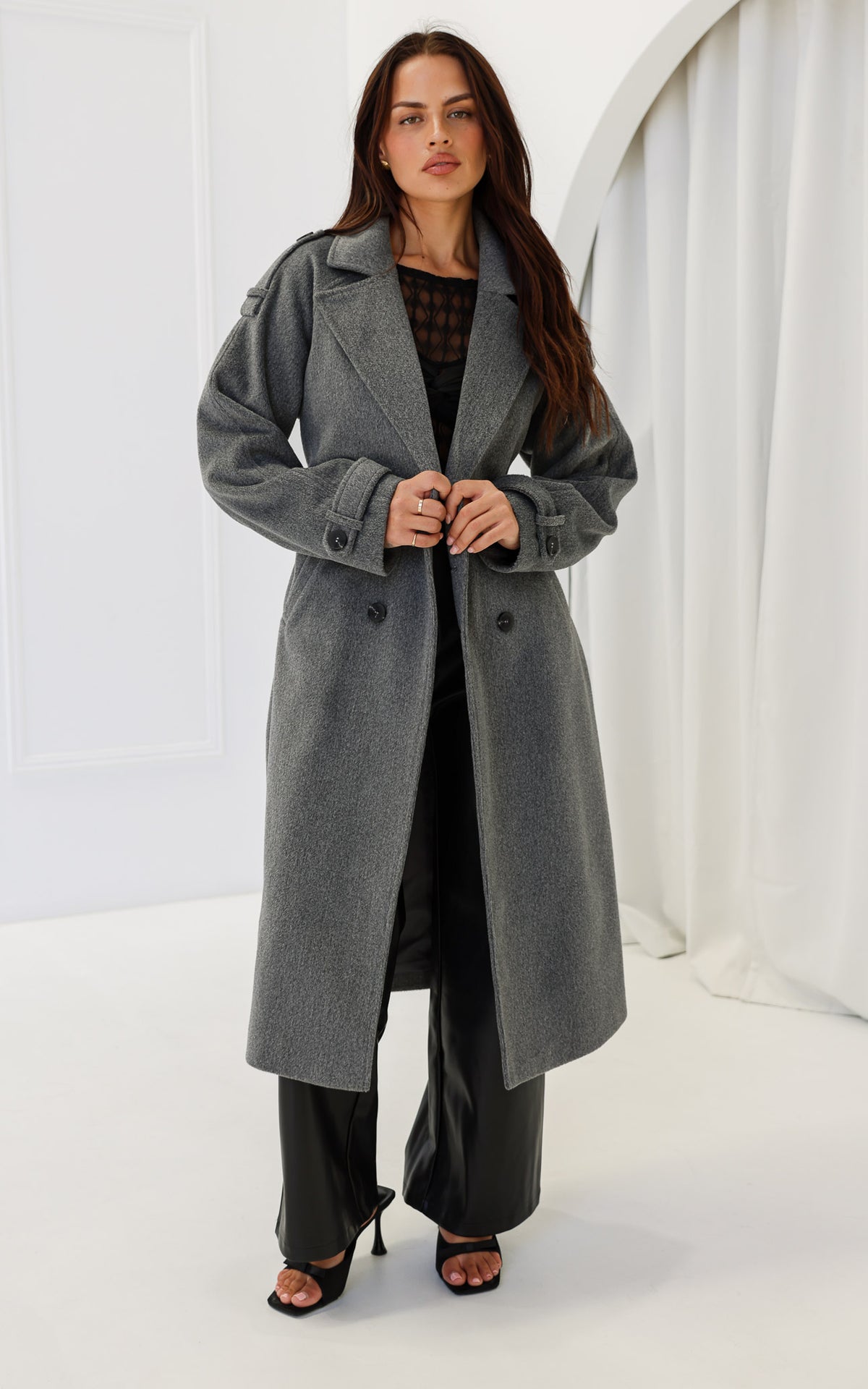 London Trench Coat - Grey Marle