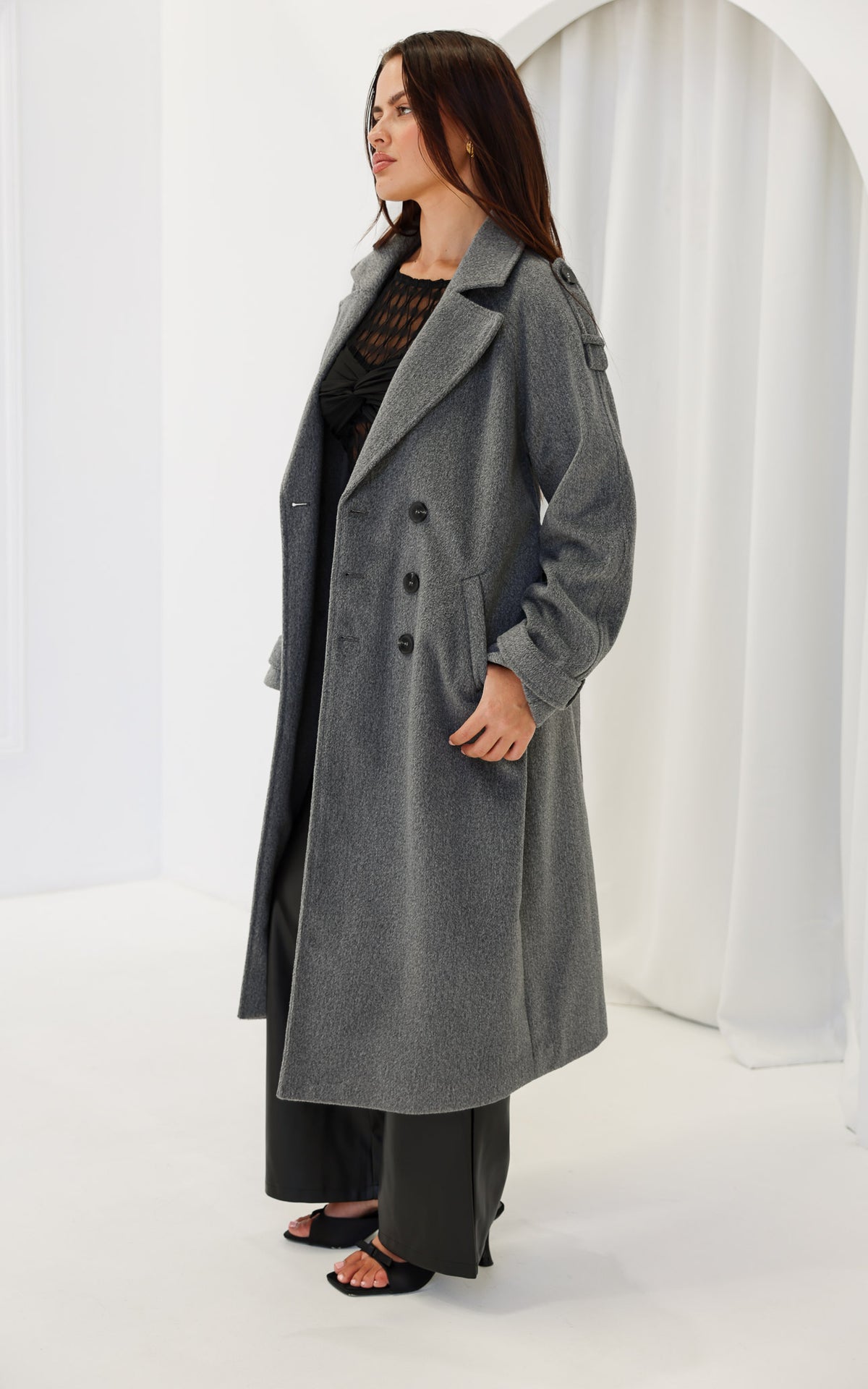 London Trench Coat - Grey Marle