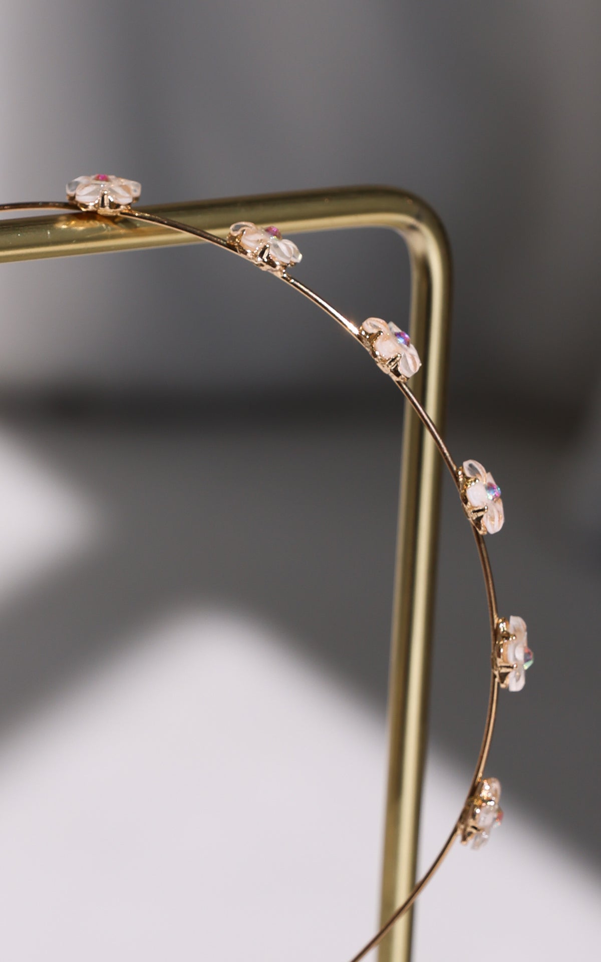 Leia Headband - Gold Pearled Ivory Flower