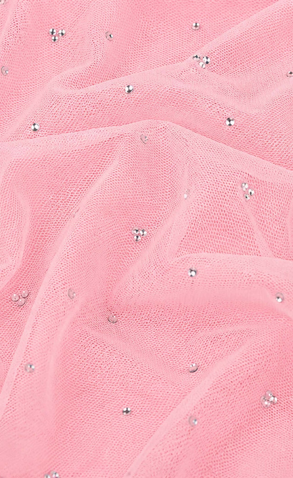 Lennyn Embellished Mesh Crop Top - Pink