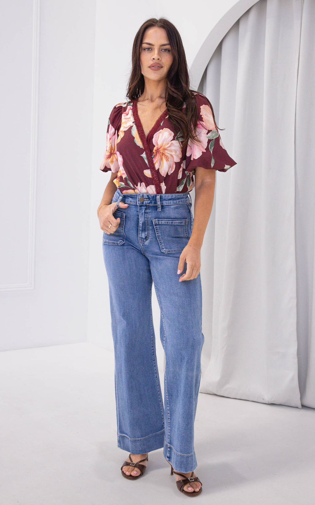 Liam Bodysuit - Wine Floral