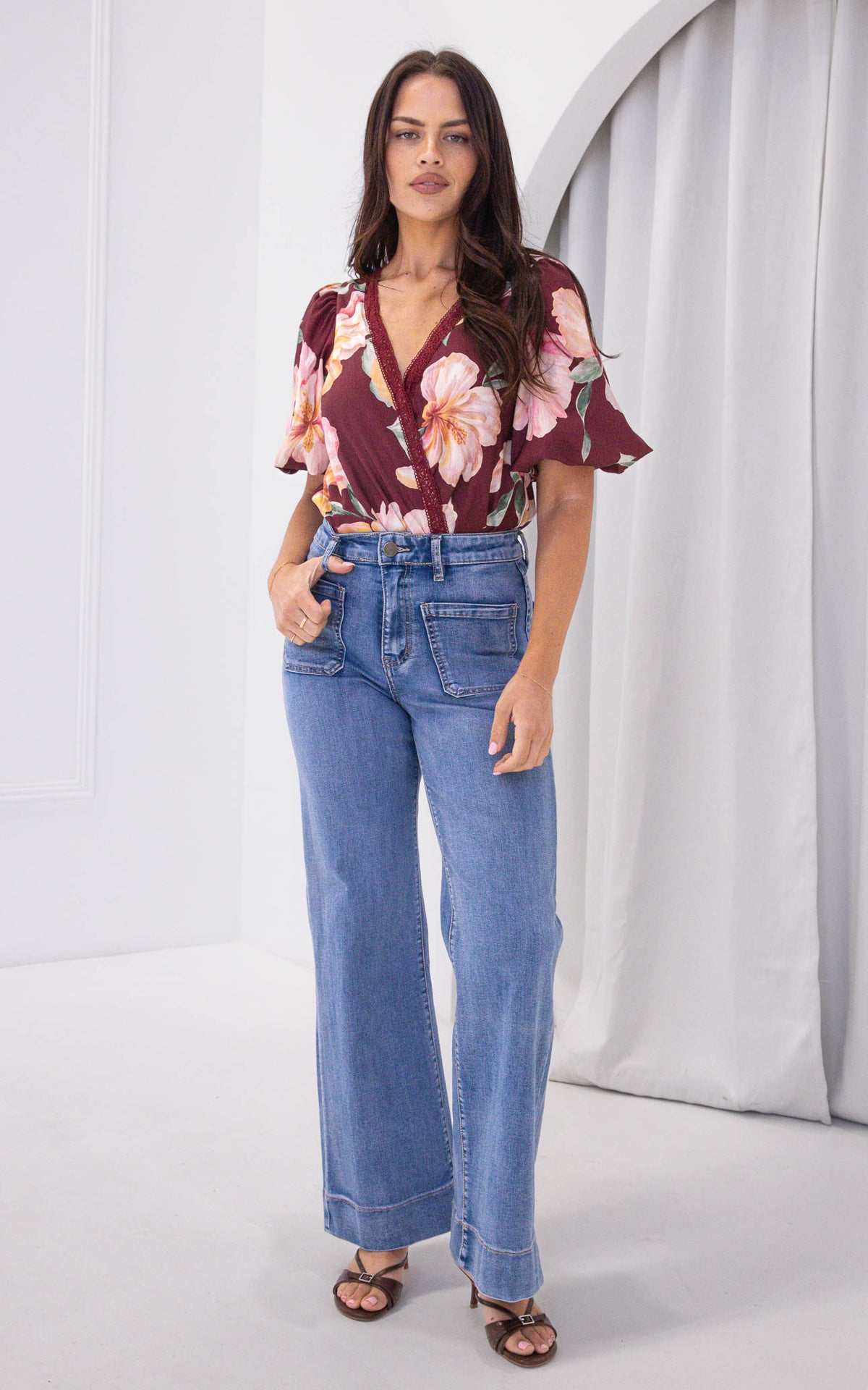 Liam Bodysuit - Wine Floral