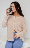 Lumiere Diamante Knit Cardigan - Beige