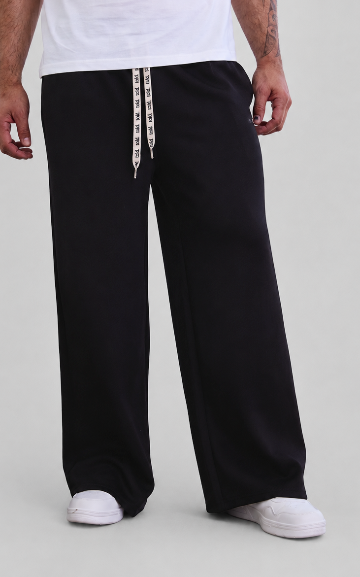 Luther Unisex Wide Leg Trackpants - Black