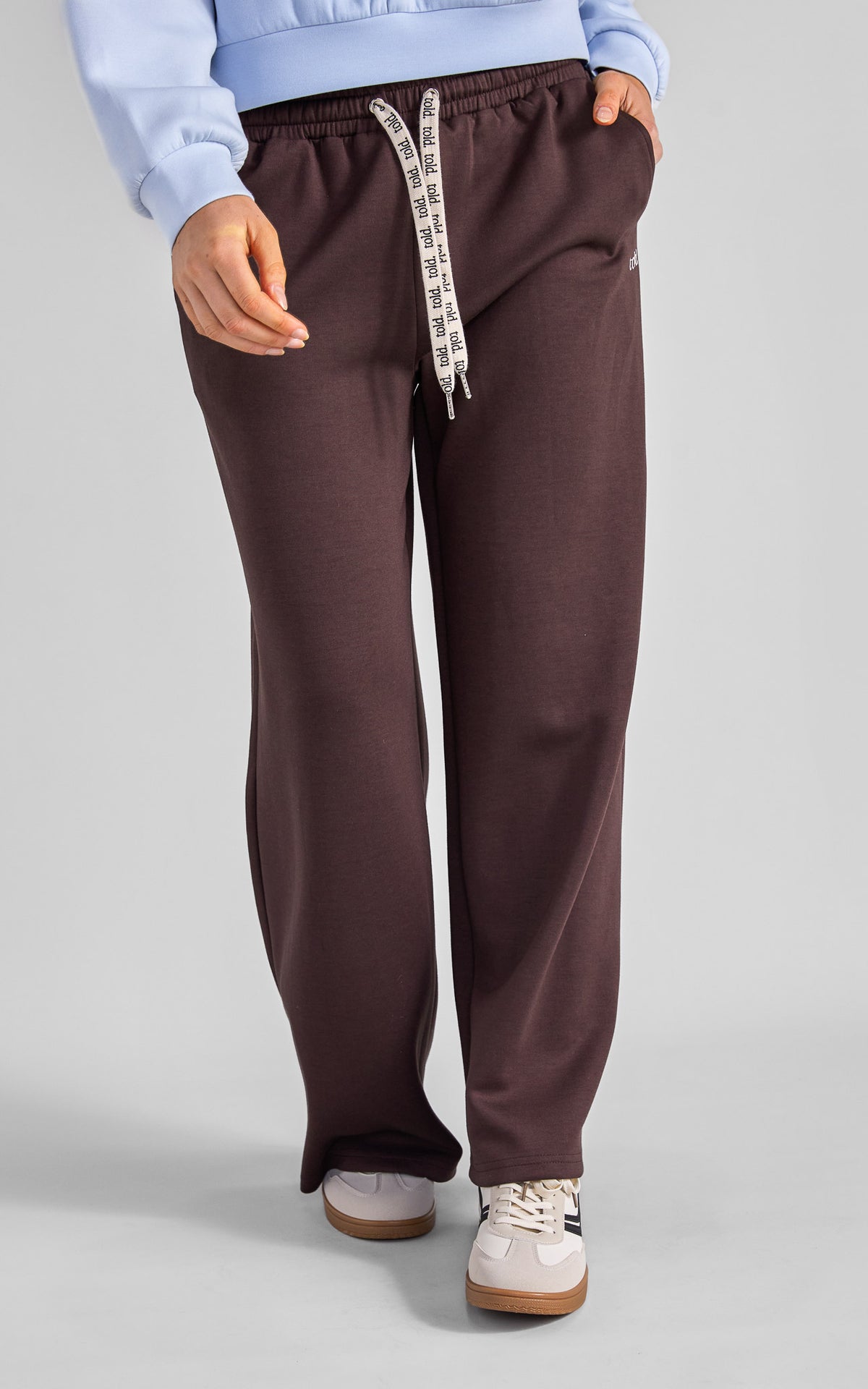 Luther Unisex Wide Leg Trackpants - Chocolate Brown
