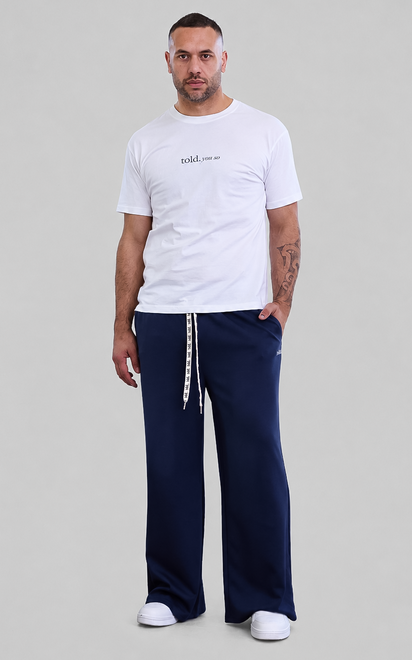 Luther Unisex Wide Leg Trackpants - Navy