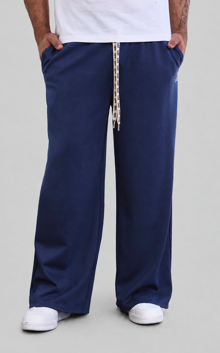 Luther Unisex Wide Leg Trackpants - Navy