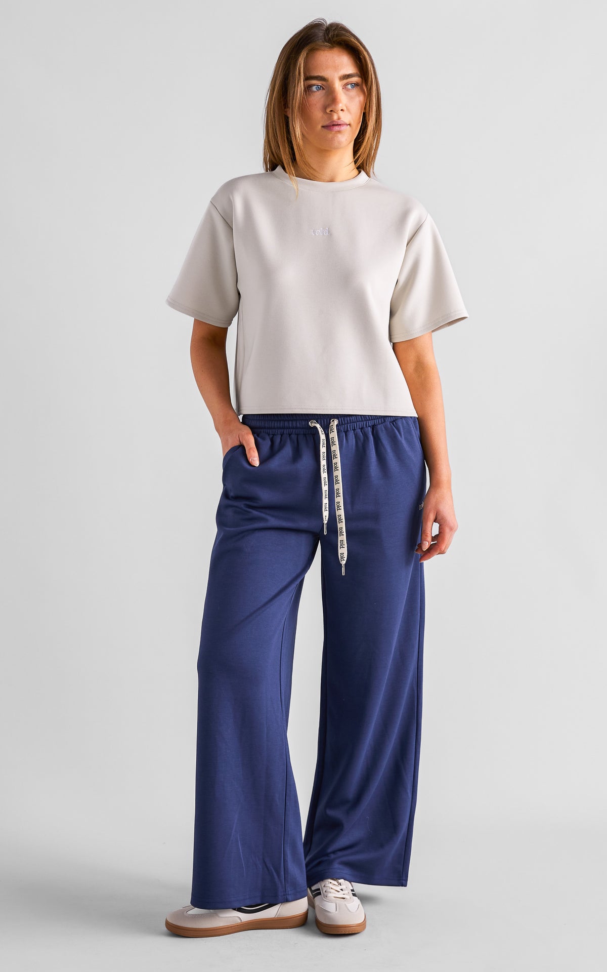 Luther Unisex Wide Leg Trackpants - Navy
