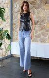 Makkito Faux Leather Vest Top - Black