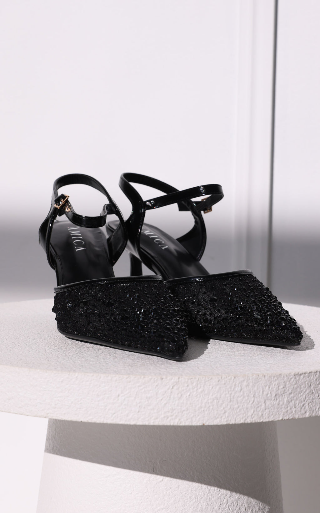 Matilda Heels - Black Rhinestone