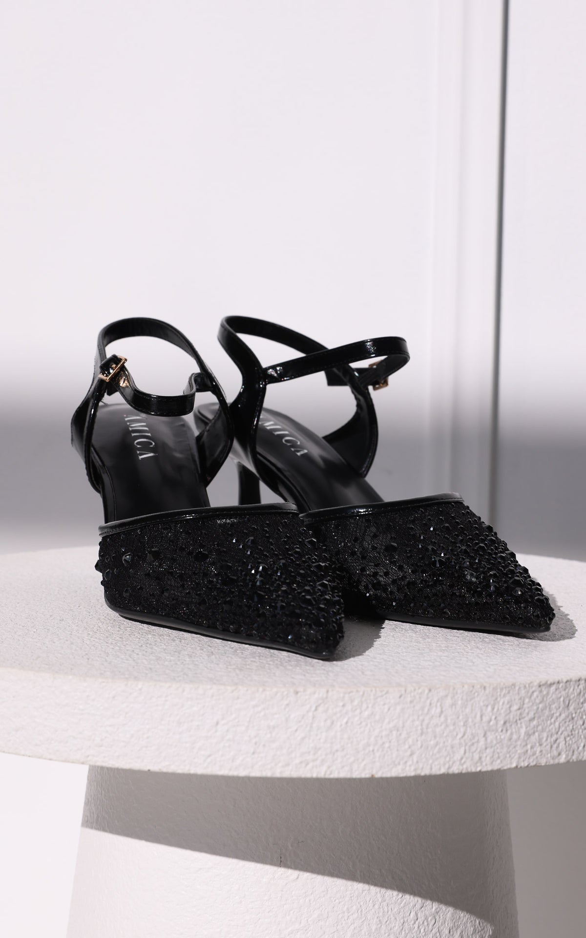 Matilda Heels - Black Rhinestone