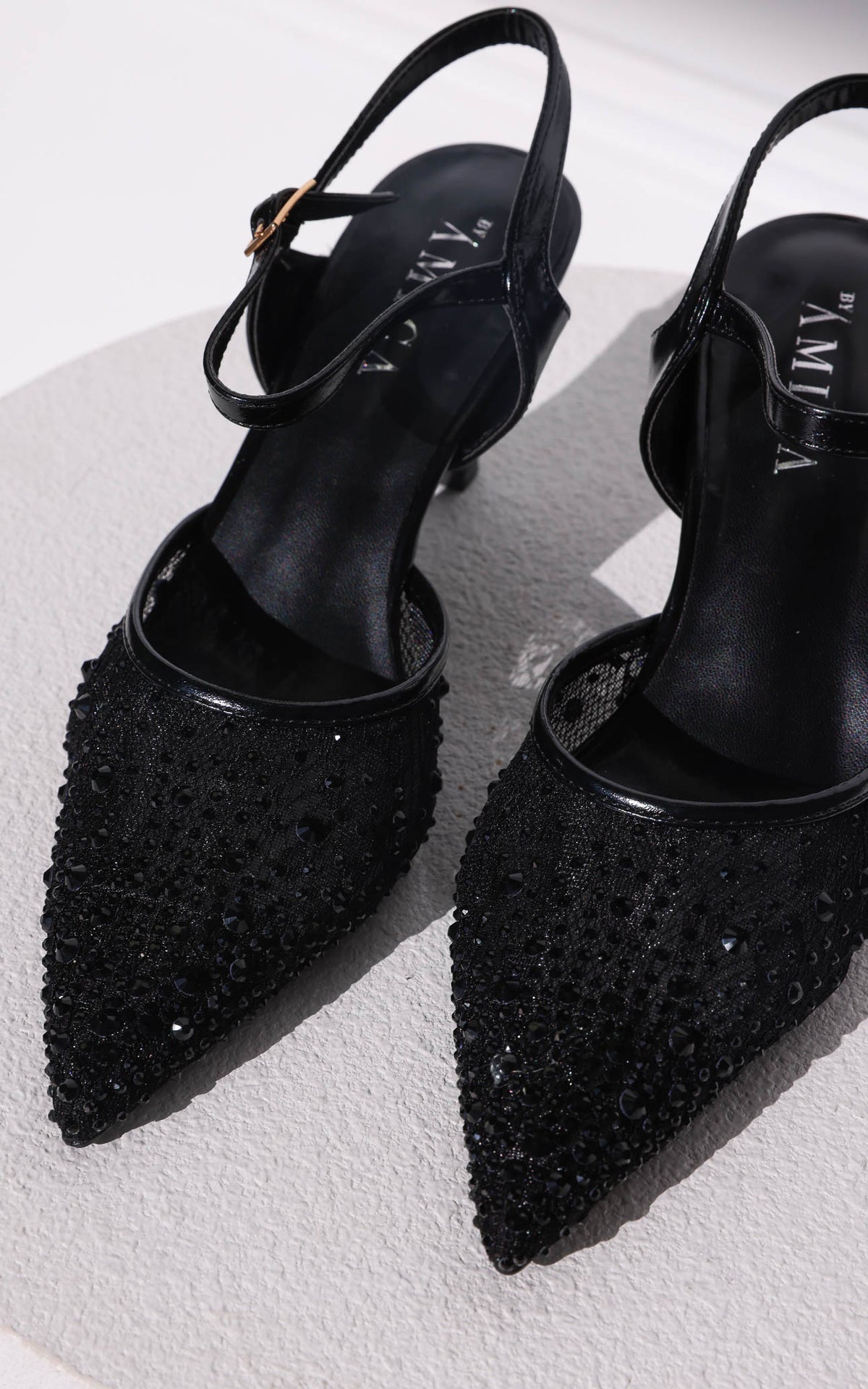 Matilda Heels - Black Rhinestone