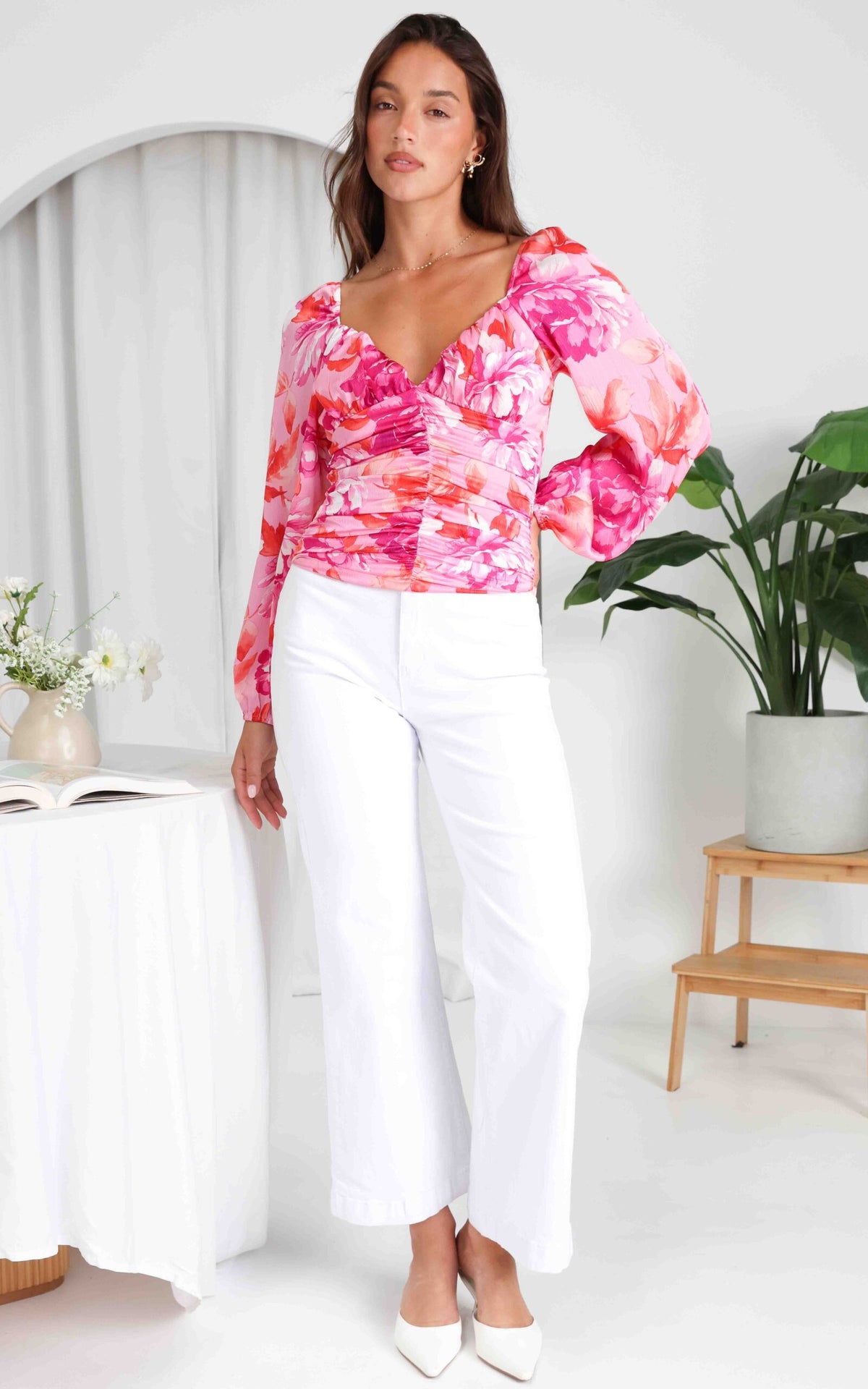 Miley Top - Pink Floral
