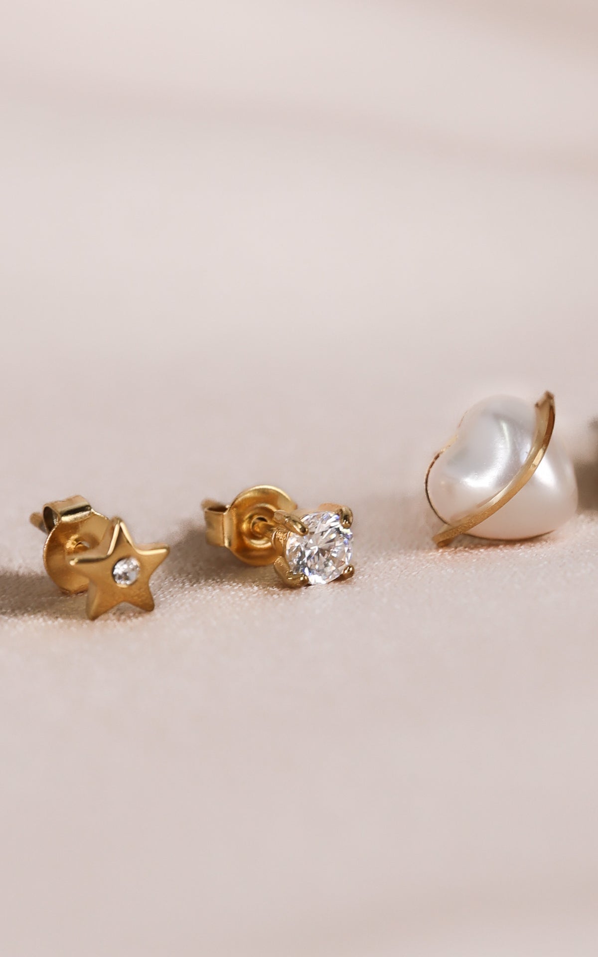 Milkyway Stud Earring Set - Gold Pearl Cosmic