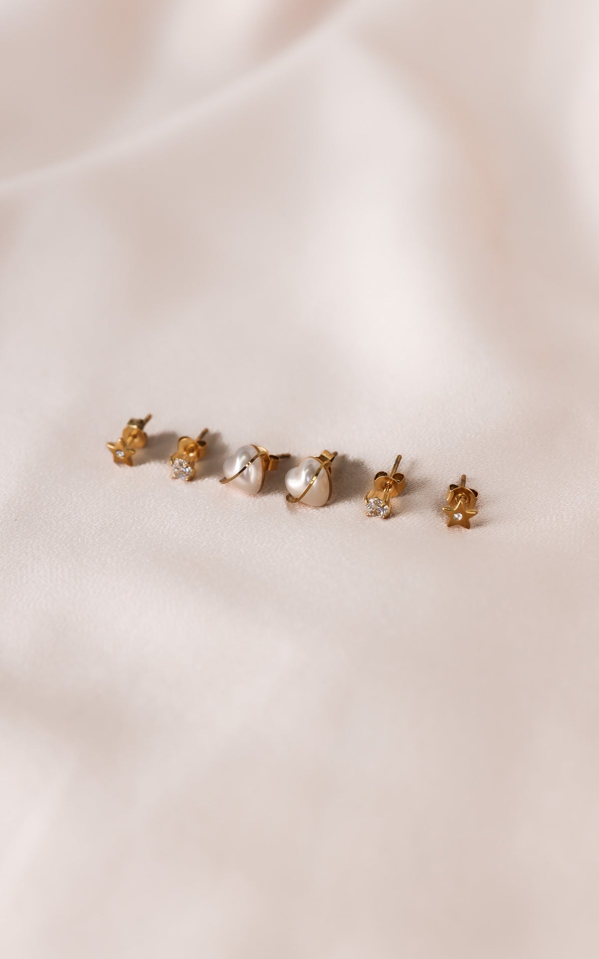 Milkyway Stud Earring Set - Gold Pearl Cosmic