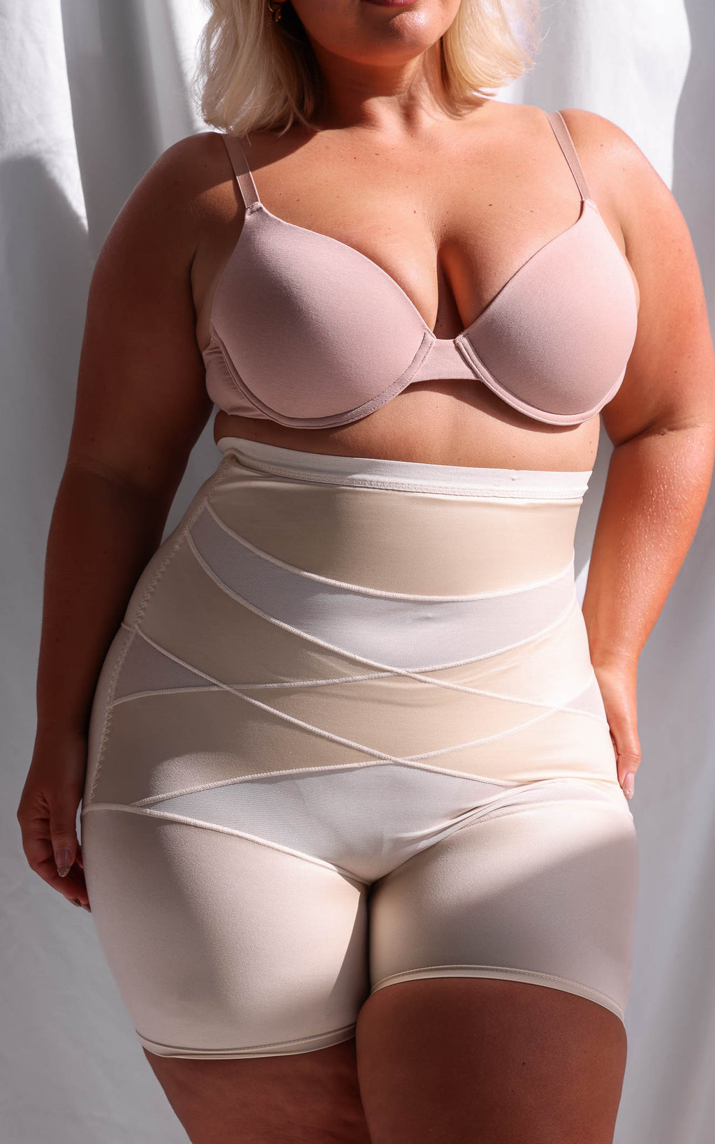 Millie High Waisted Side Boning Shapewear Control Shorts - Nude