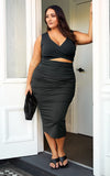 Mimi Sleeveless Midi Dress - Black