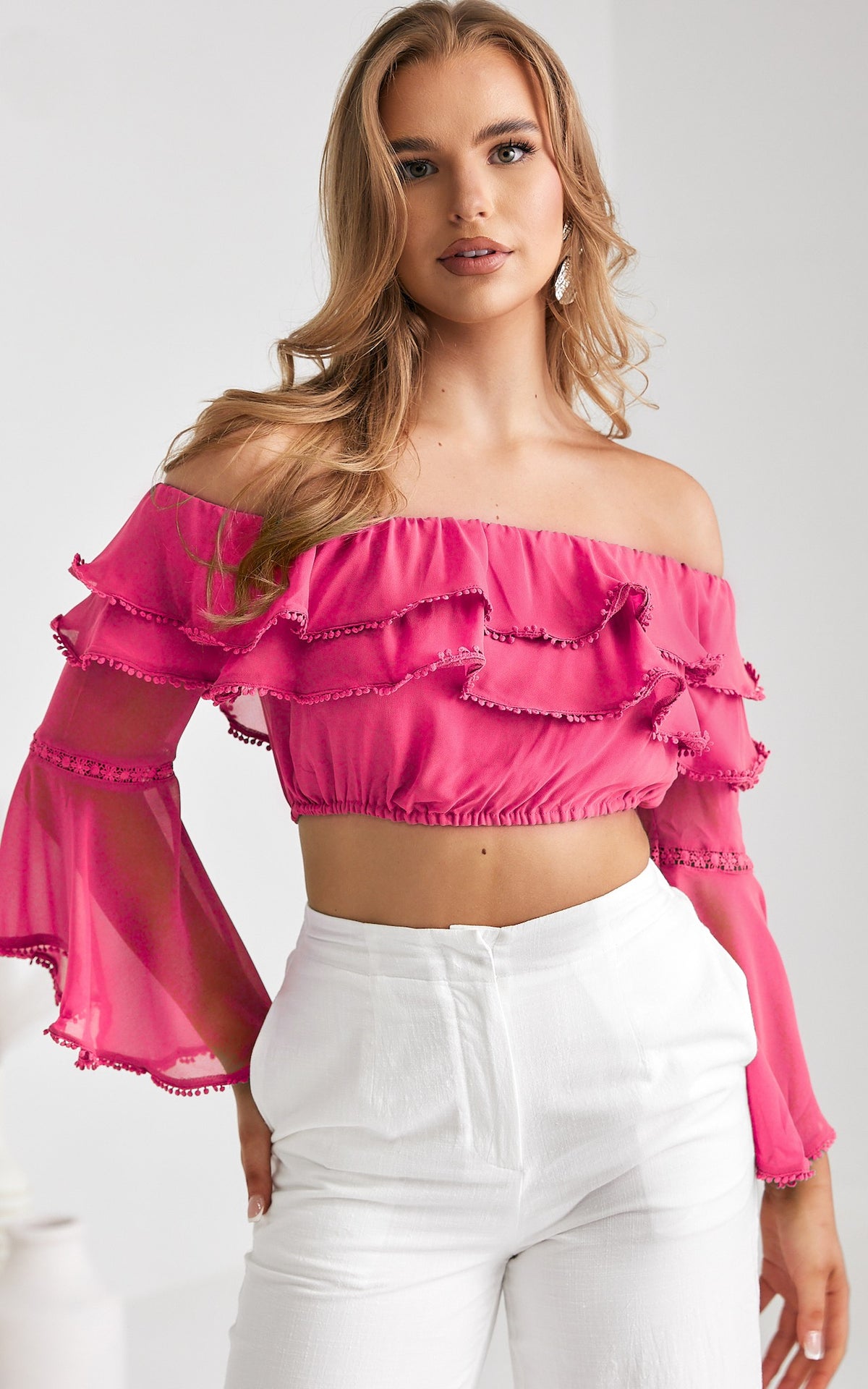 Misha Crop Top - Hot Pink