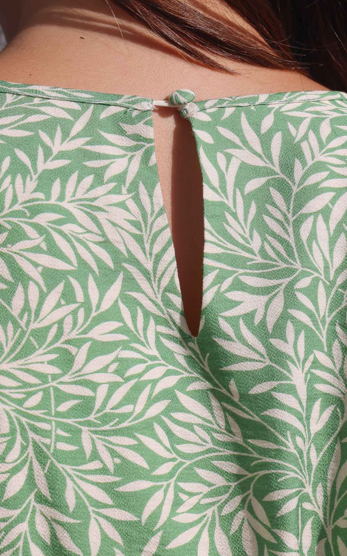 Monique Puff Sleeve Maxi Dress - Green Leaf Print