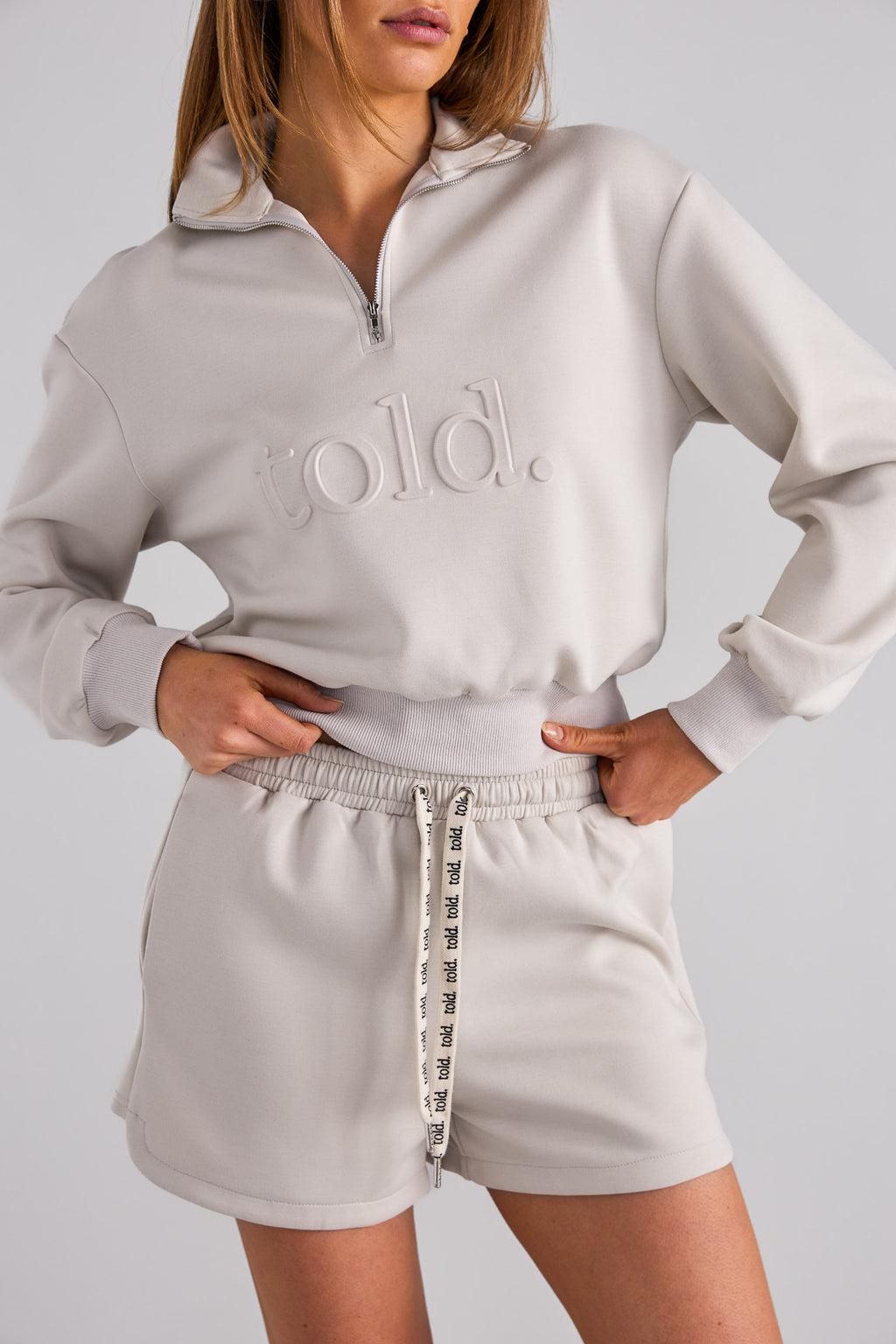 Miku Quarter Zip Jumper - Bone