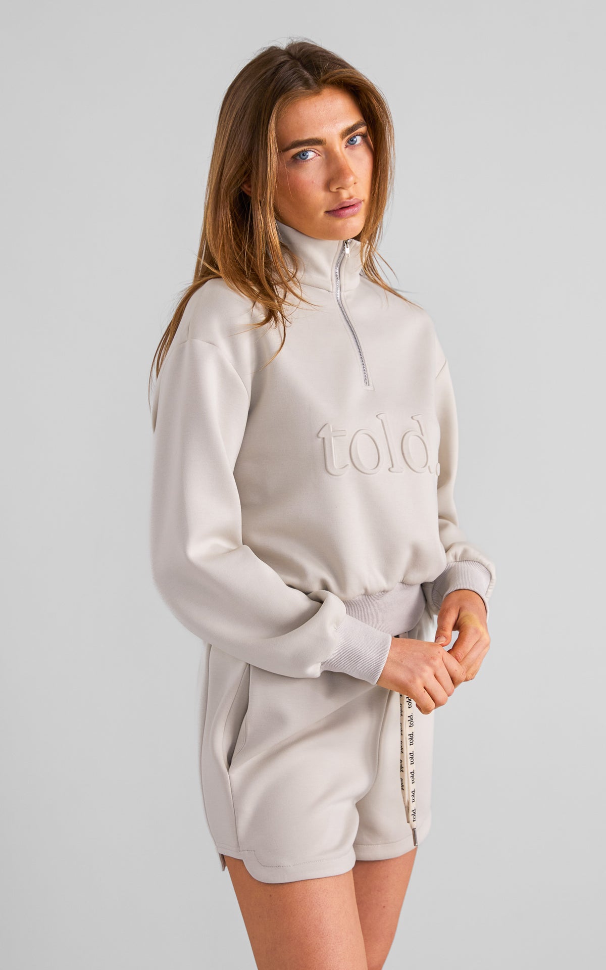 Miku Quarter Zip Jumper - Bone